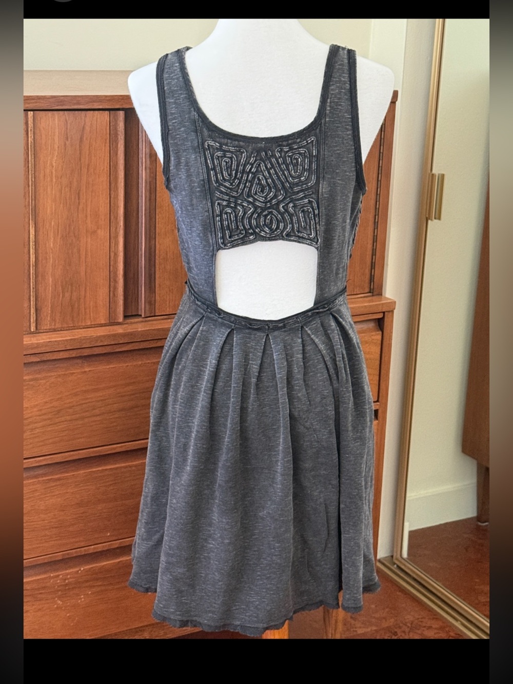 Free People “Sassy Satouche” Dress Charcoal - Large